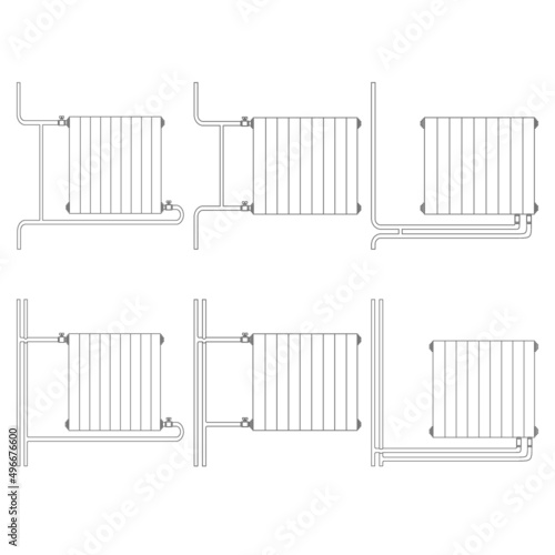 white radiator isolated on white