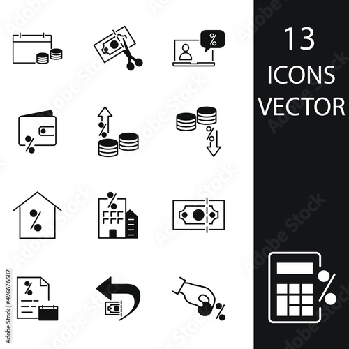 tax icons set . tax pack symbol vector elements for infographic web