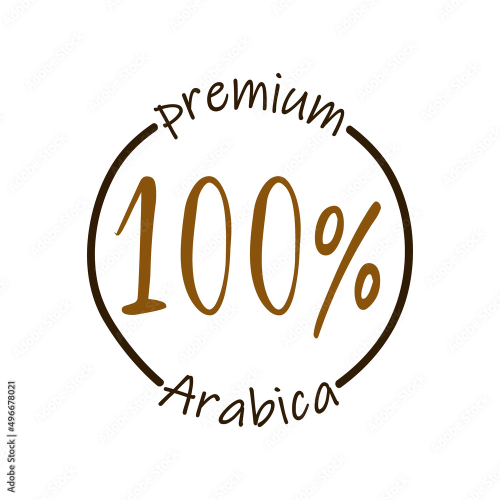 Fototapeta premium Premium arabica 100 percent sticker for package