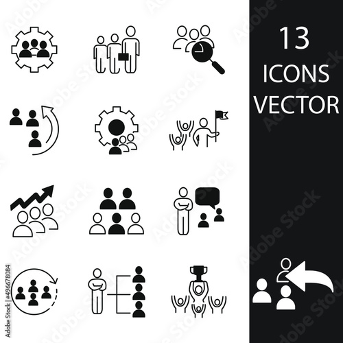 Team Work icons set . Team Work pack symbol vector elements for infographic web