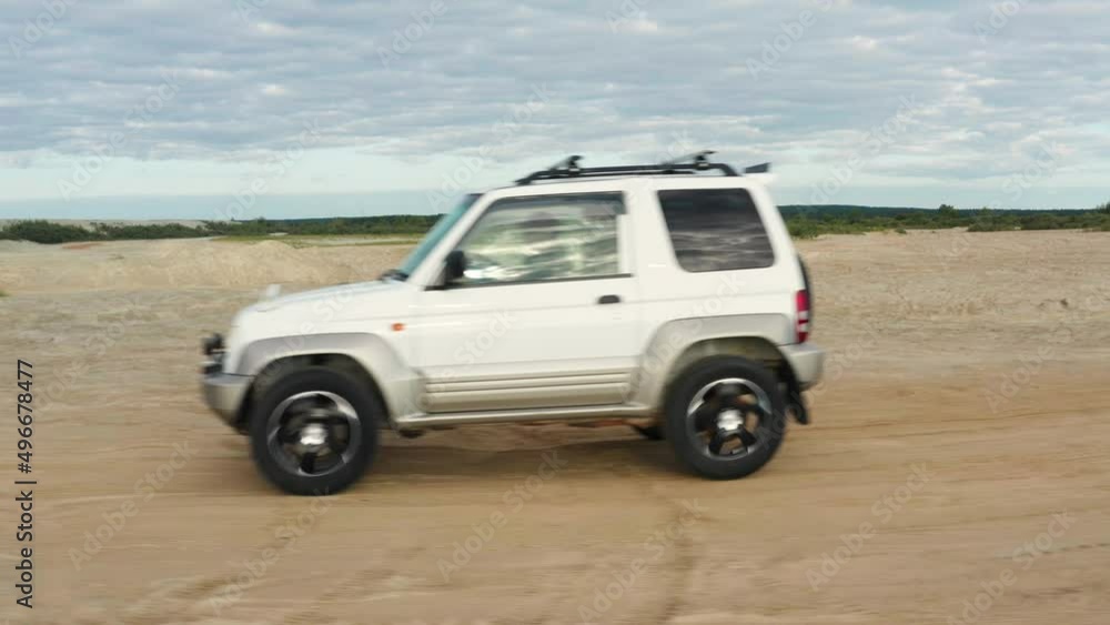 Aerial view of traveling by car Aerial view of traveling by car