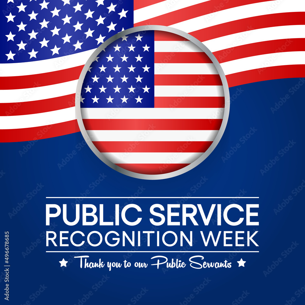 Public Service Recognition Week (PSRW) observed each year in May, to honor the men and women who serve nation as federal, state, county, local and tribal government employees. vector illustration