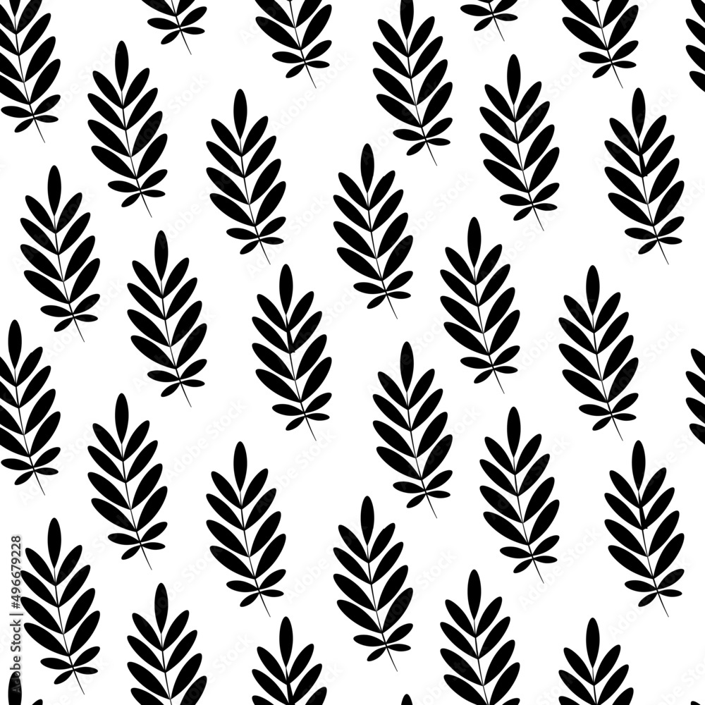 Obraz premium Vector seamless half-drop pattern, with leaves 