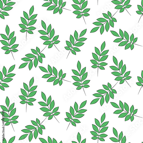 Vector seamless half-drop pattern, with leaves  © eLifeS