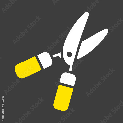 Garden shears vector icon, hedge shears sign