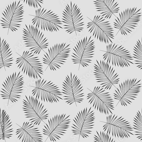 Vector seamless half-drop pattern, with leaves 