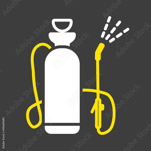 Garden sprayer isolated vector glyph icon