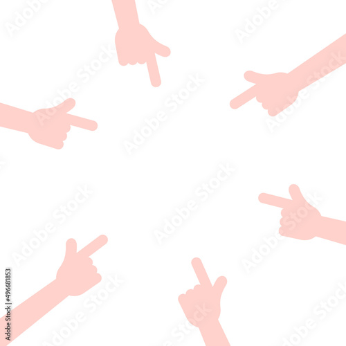 bullying or blame in society with thin line forefingers