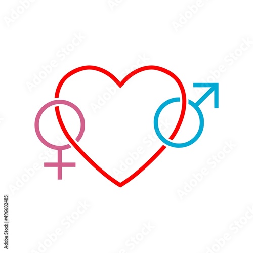 Genders line icon. Inclusion sign