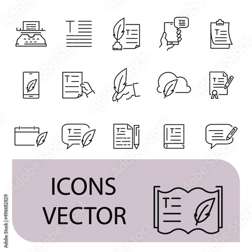 text icons set . text pack symbol vector elements for infographic web