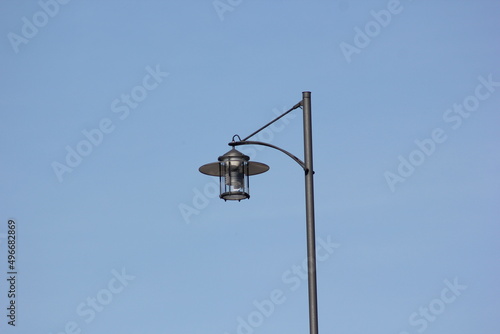 Urban light with blue sky background - Electric energy technologies