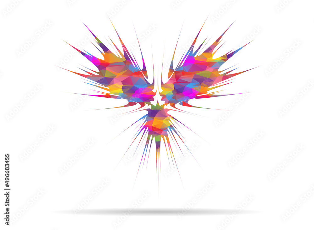 Obraz premium icon abstract wings low poly