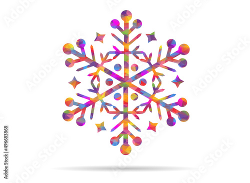 icon christmas snowflake low poly