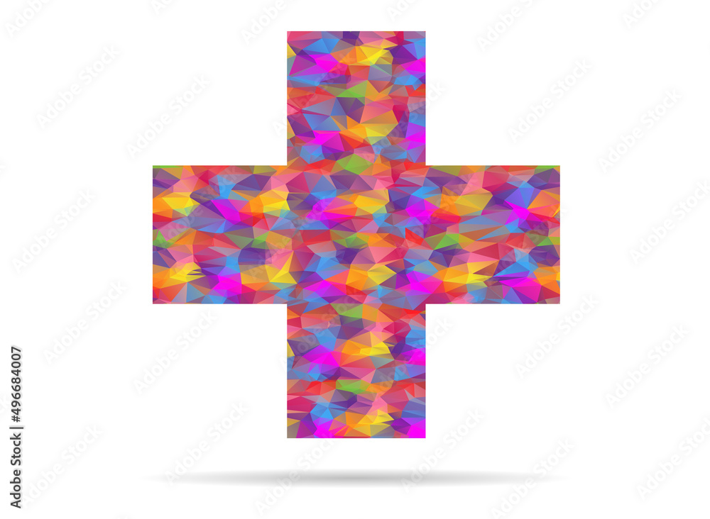 icon cross low poly icon cross low poly