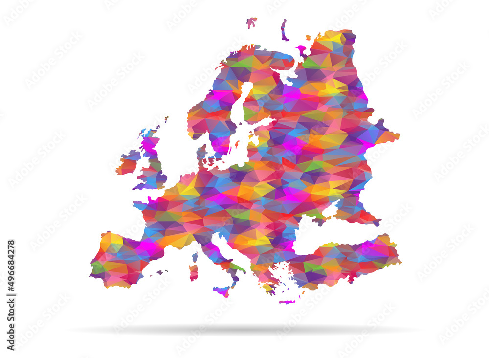 Obraz premium icon europe map low poly