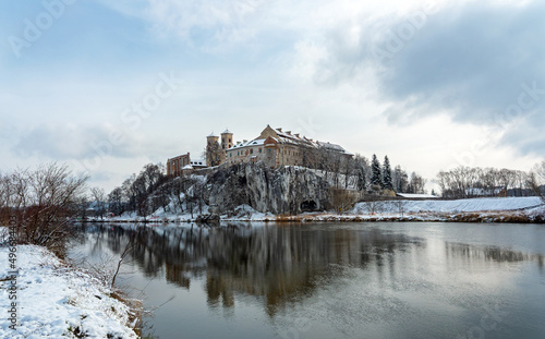 Benedictine Abbey in Tyniec near Krakow in Poland in winter time © Prajzner
