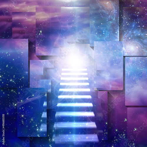 Εκτύπωση καμβά Steps up into cosmos
