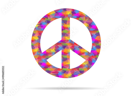 icon peace low poly