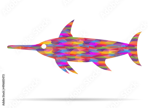 icon swordfish low poly