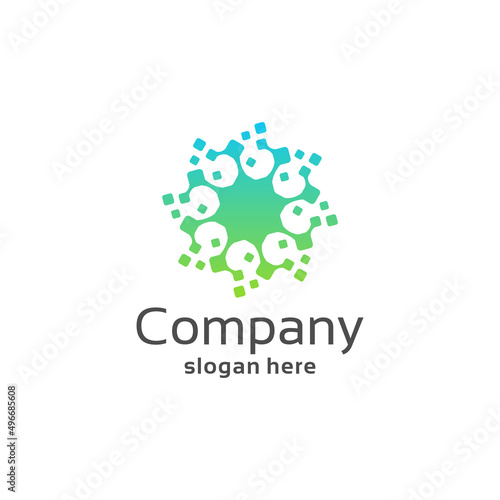 Technology connection logo design inspiration