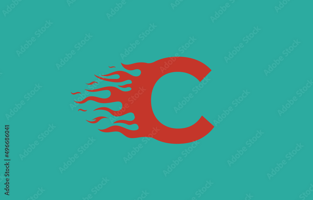 C speed fire with flames logo letter. Burning letter icon for your project, application or company. C speed fire with flames logo letter. Burning letter icon for your project, application or company.