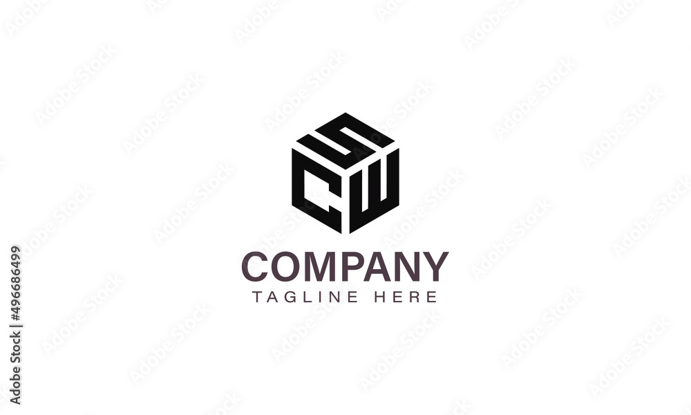 Letter SCW Logo, Three Letter Logo, Alphabet S C W Hexagon Shape Vector Icon Template Letter SCW Logo, Three Letter Logo, Alphabet S C W Hexagon Shape Vector Icon Template