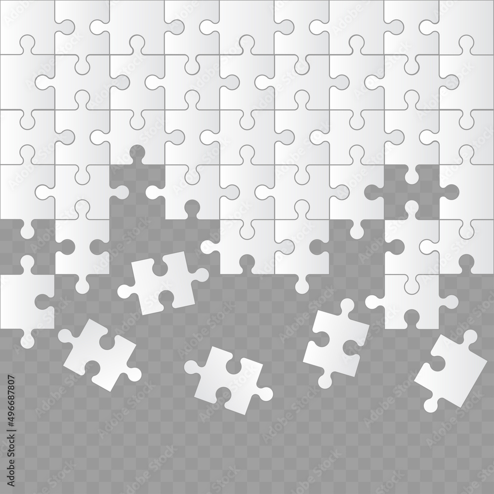 Jigsaw puzzle grid template with missing pieces. Vector Jigsaw puzzle grid template with missing pieces. Vector