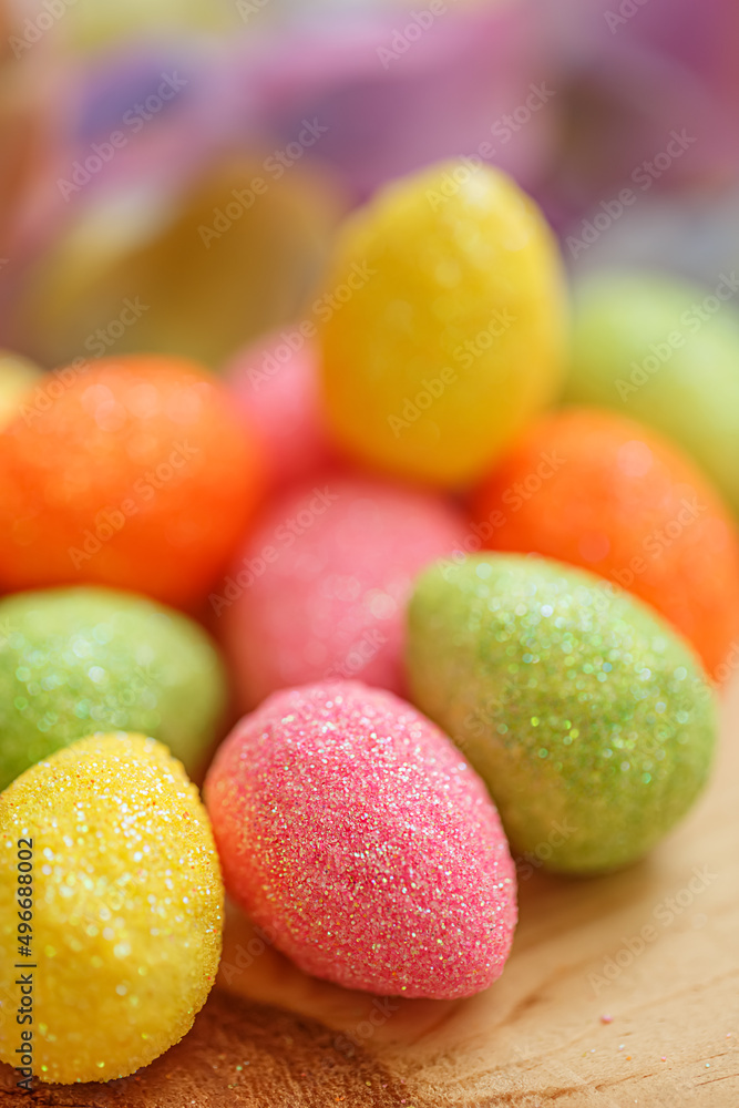 Easter eggs. Blurred background. Shallow depth of field. Copy space. Toned image. Close-up.The artistic intend and the filters. Film style. Easter eggs. Blurred background. Shallow depth of field. Copy space. Toned image. Close-up.The artistic intend and the filters. Film style.