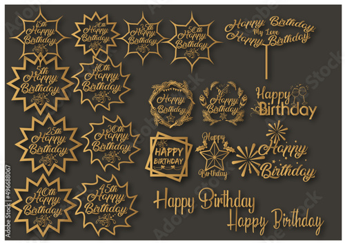 Happy Birthday Anniversary Laser Cut Design