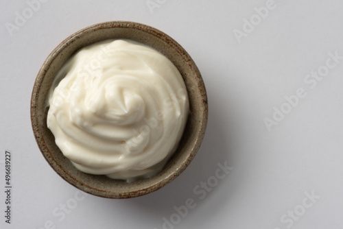 Sour Cream in a Bowl