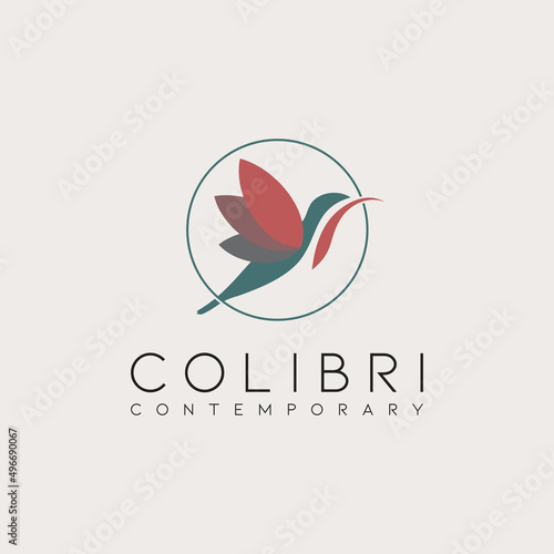 Hummingbird Logo. Bird symbol design, contemporary hummingbird,colibri logo