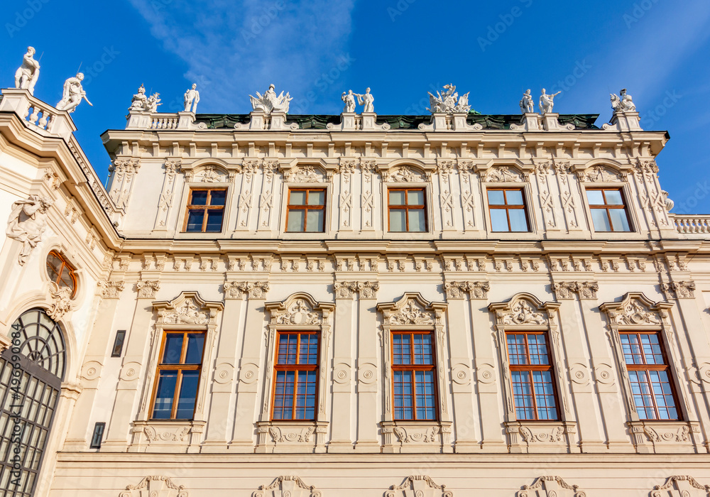 Facade of Upper Belvedere palace in Vienna, Austria