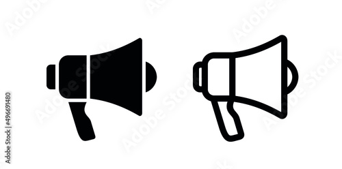 Speaker icon. Megaphone loudspeaker with voice recording or siren. Attribute for organizers and leading mass events.