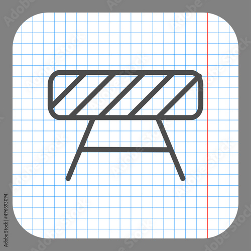Barrier simple icon. Flat desing. On graph paper. Grey background.ai