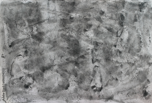 Abstract background. Black and white painting drawn with traditional materials