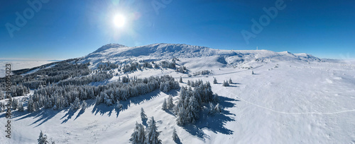 Aerial Winter panorama of Vitosha Mountain, Bulgaria