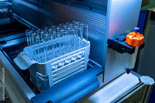 Rack with test tubes of the...