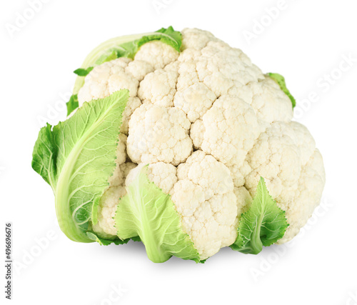 head of cauliflower on a white isolated background photo