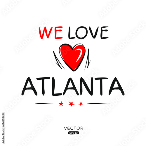 Atlanta, typography Design, Vector illustration.