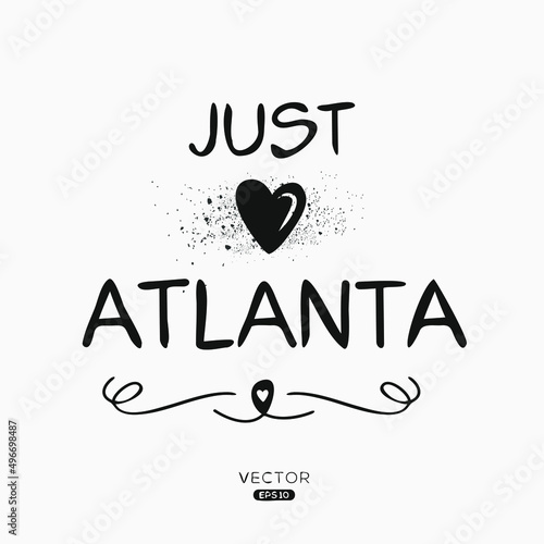 Atlanta, typography Design, Vector illustration.