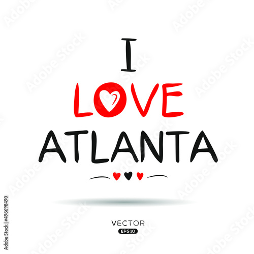 Atlanta, typography Design, Vector illustration.