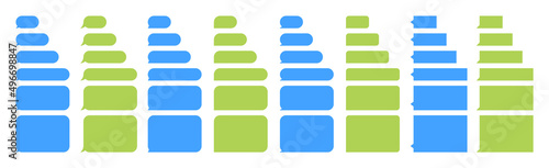 Message template. Chatting sms template bubbles. SMS chat composer. Place your own text to the message. Phone chatting sms template bubbles. Vector illustration.Web