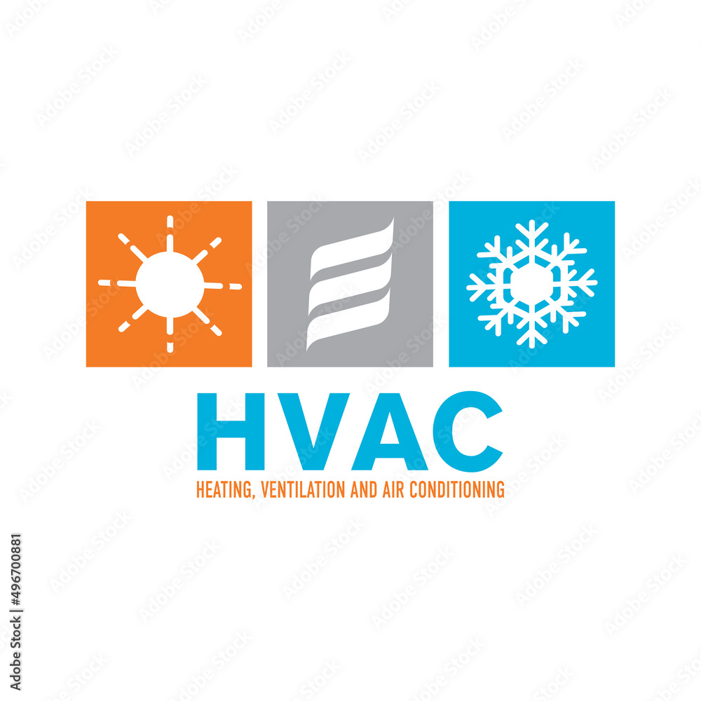 Vector set of heating and cooling logos