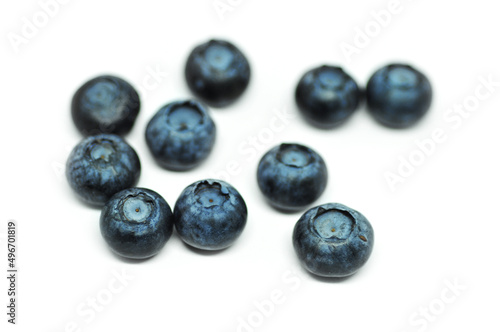 Blueberries on a white background. Signs. Healthy wholesome food. Vitamins and microelements.