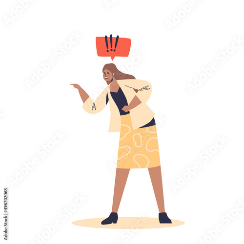 Angry businesswoman boss shouting, screaming irritated at work. Female worker feeling stress