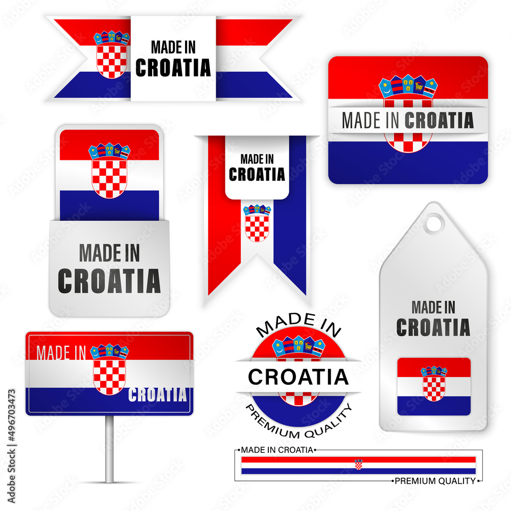 Made in Croatia graphics and labels set. Made in Croatia graphics and labels set.
