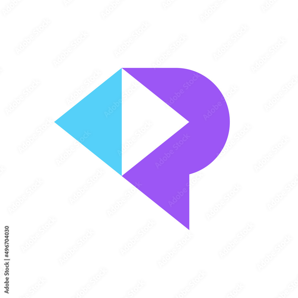 Letter P arrow logo design - obrazy, fototapety, plakaty 