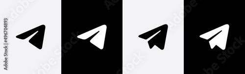Paper plane icon logo flat design. Aeroplane icon symbol vector for apps and websites.  photo
