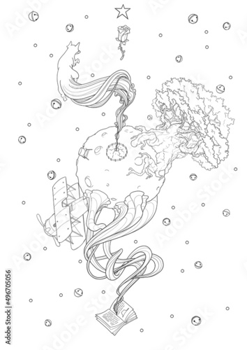 Le Petit Prince Illustration - Line Art 1