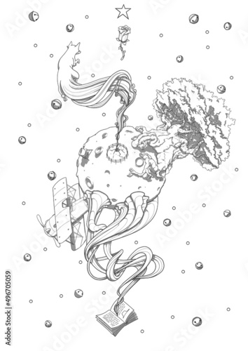 Le Petit Prince Illustration - Line Art 2